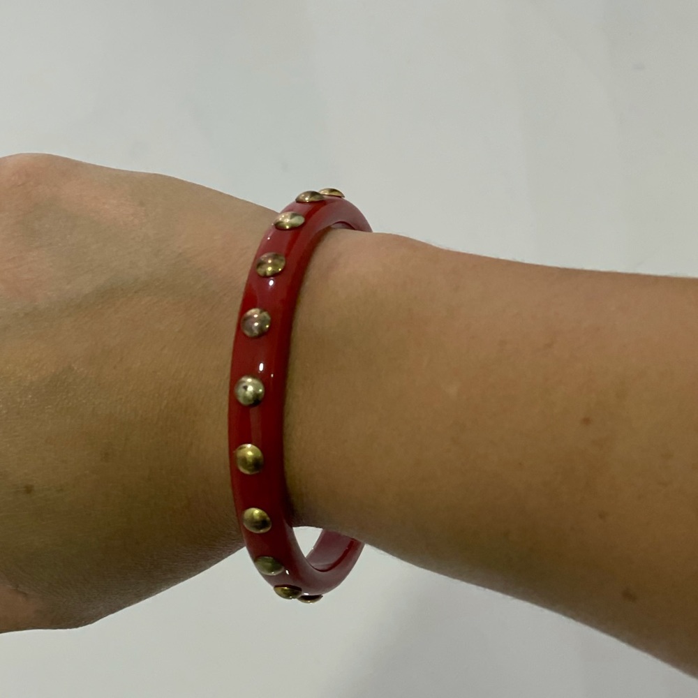 Coach Red and Gold Enamel Bracelet